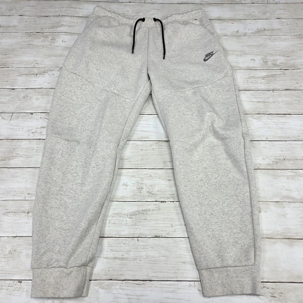 Nike‎ Joggers Mens Large Grey Tech Fleece Tapered Sweatpants Oatmeal DD4706 100